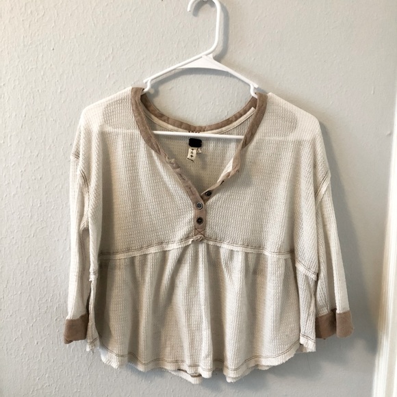 Free People Thermal Henley Tee - Picture 1 of 3